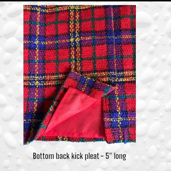 Ladies' Vibrant Heavy Weight Plaid Tweed 2-Piece Suit Fully Lined S/M - Picture 3 of 10